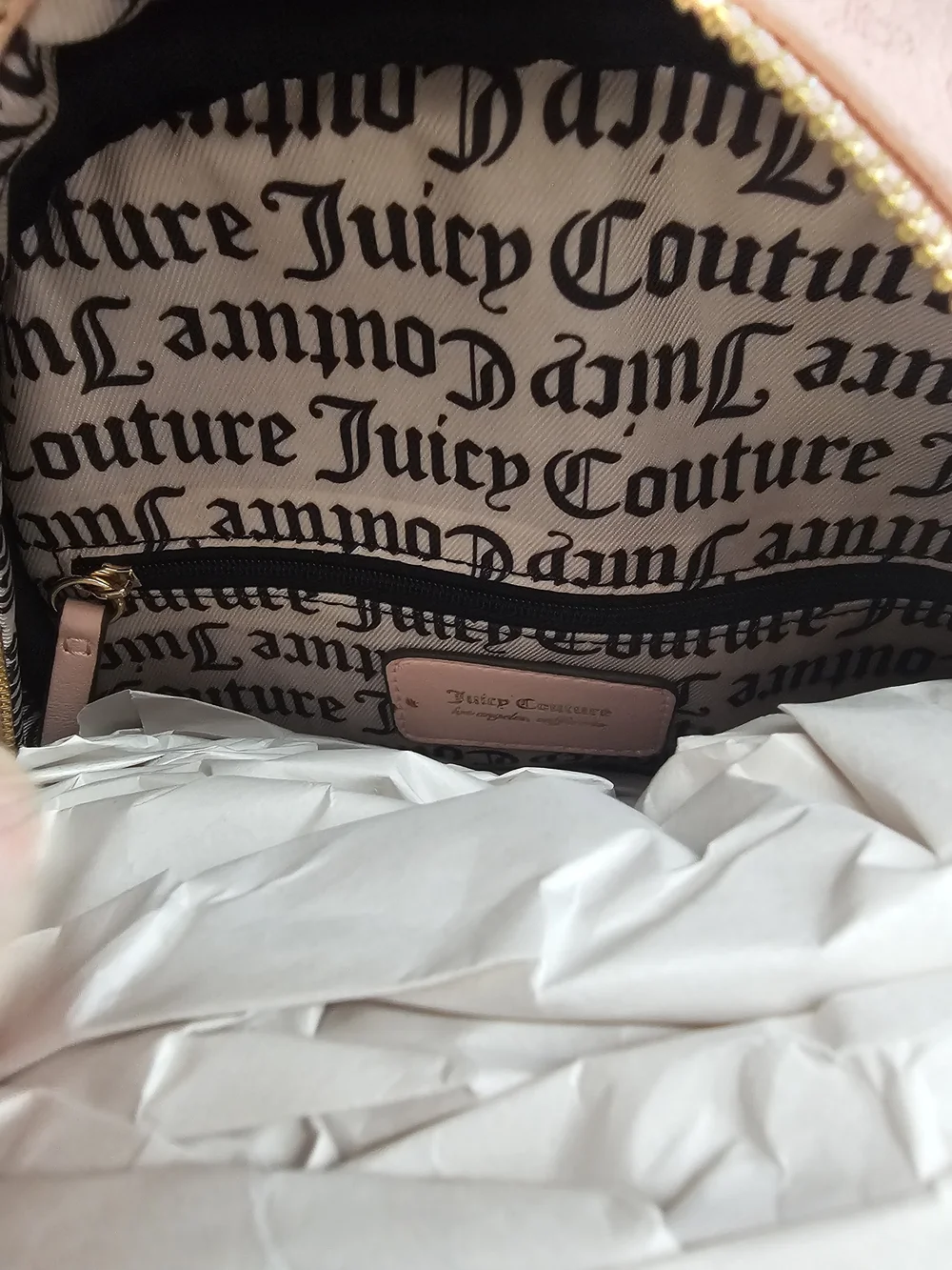 Juicy Couture Blush Monogram Mini Backpack with Gold Charm - Y2K Aesthetic - Picture 4 of 4
